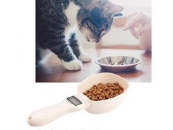 Cuchara medidora de comida para mascotas GOKOCO, cuenco para perros y gatos, pesaje electrónico.