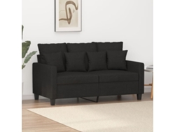 Sofá De 2 Plazas De Tela Negro 120 Cm