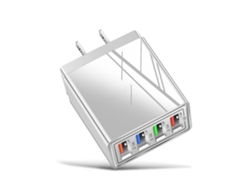 Cargador De Pared Usb Rápido De 4 Puertos Y 3,1 A Con Luz Led Para Teléfonos Móviles Y Tabletas.
