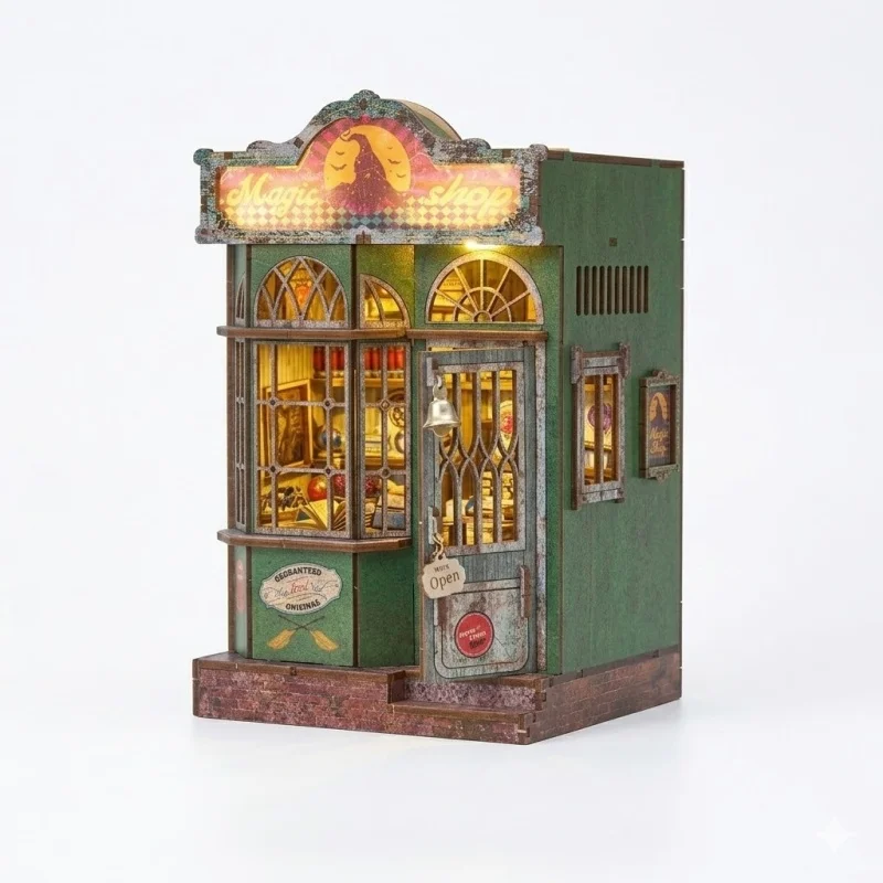 Kit De Mini Casa De Madera Para Armar De Magic Shop - Ensamblado A Mano