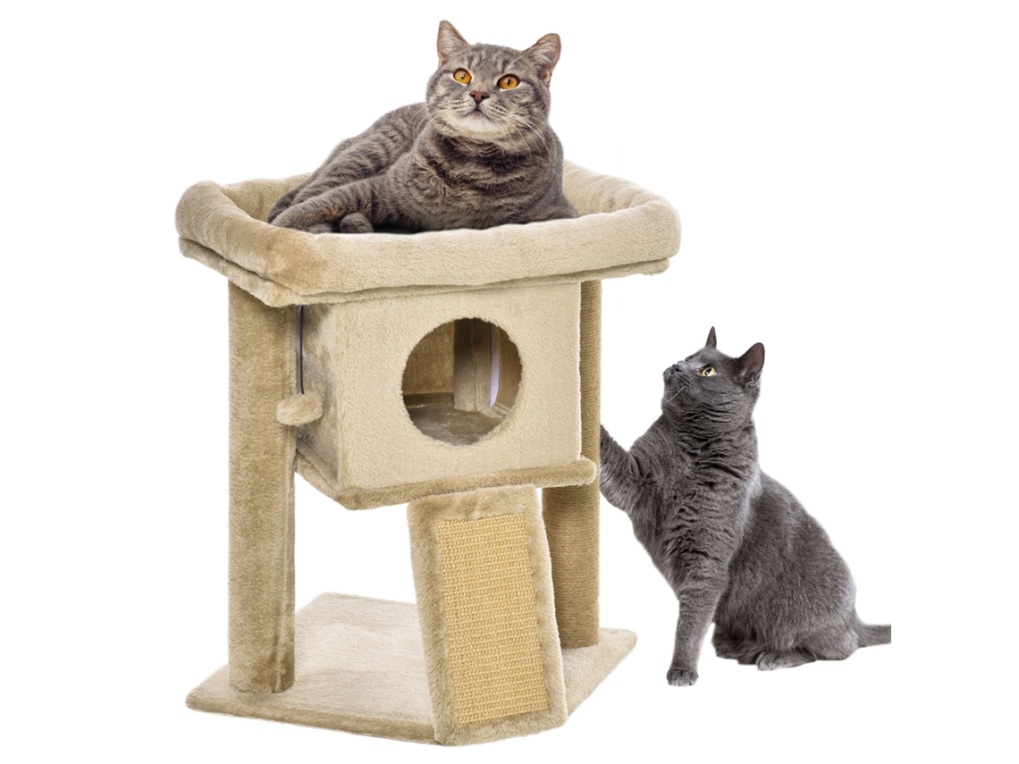 Arranhador Gatos 57 Cm Juta Rampa Cama Bola Areia