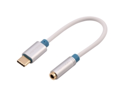 Adaptador de audio USB C a 3,5 mm con divisor blanco
