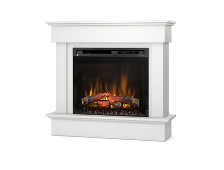 Chimenea LED eléctrica independiente TORMES 28' Blanco mate 111,5 x 102 x 33,5 OUTINFIRE
