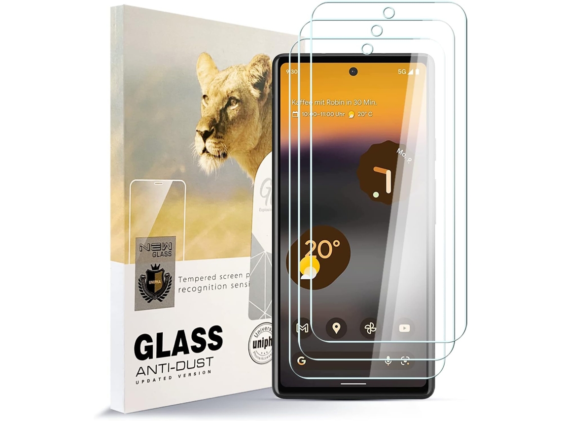Conjunto de Protectores de Pantalla Dureza Antiarranhões Sem para Google Pixel 6A HONGWE. Vidrio Templado (3un)
