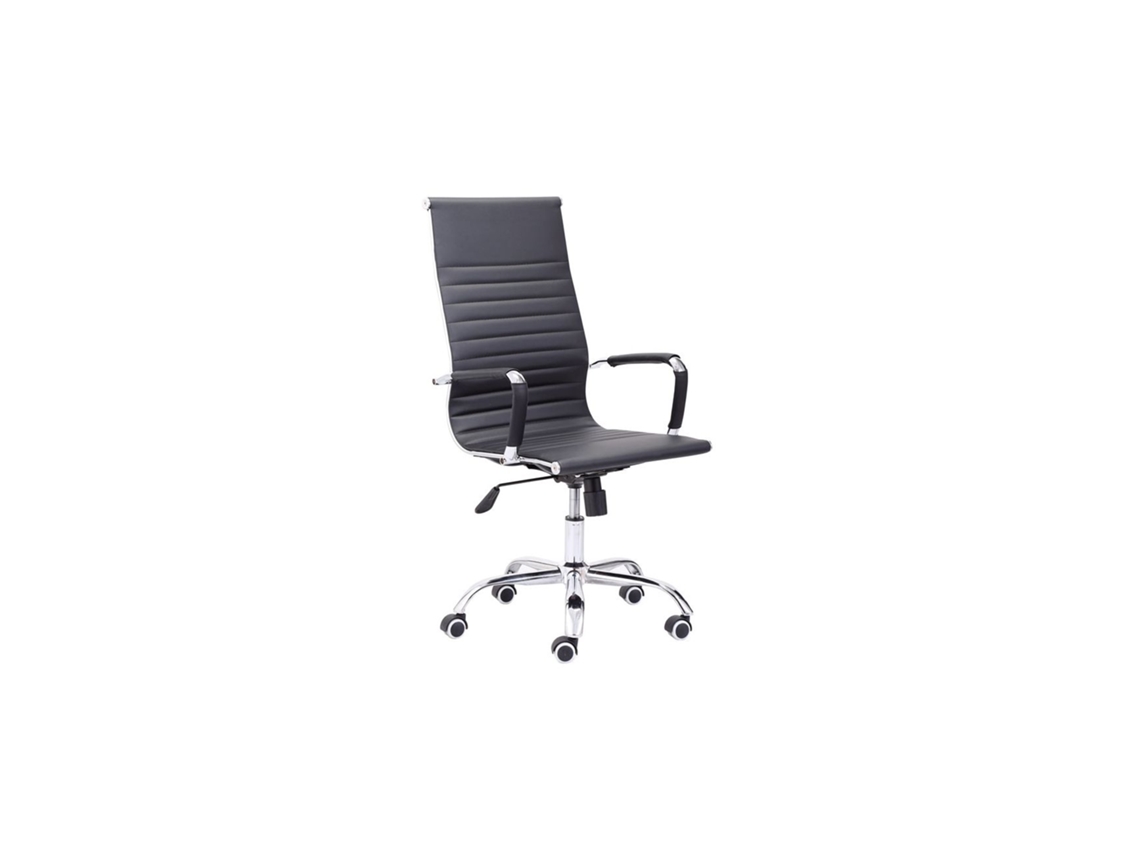 Silla de oficina Letter símil piel Negro 64 x 106–116 x 64 cm