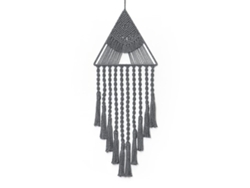Tapiz De Macramé Con Aro Metálico Triangular Para Decoración Bohemia Del Hogar.