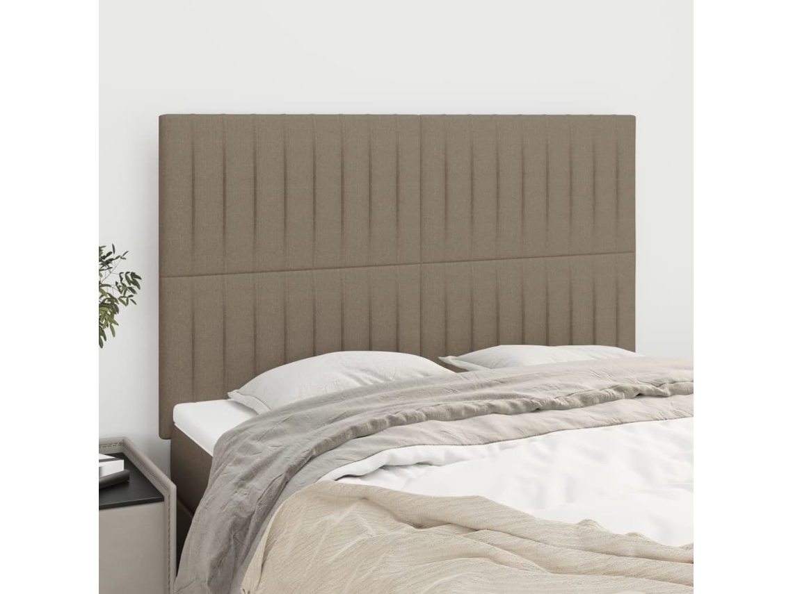 Cabeceros 4 Unidades Tela Gris Taupe 72x5x78/88 Cm