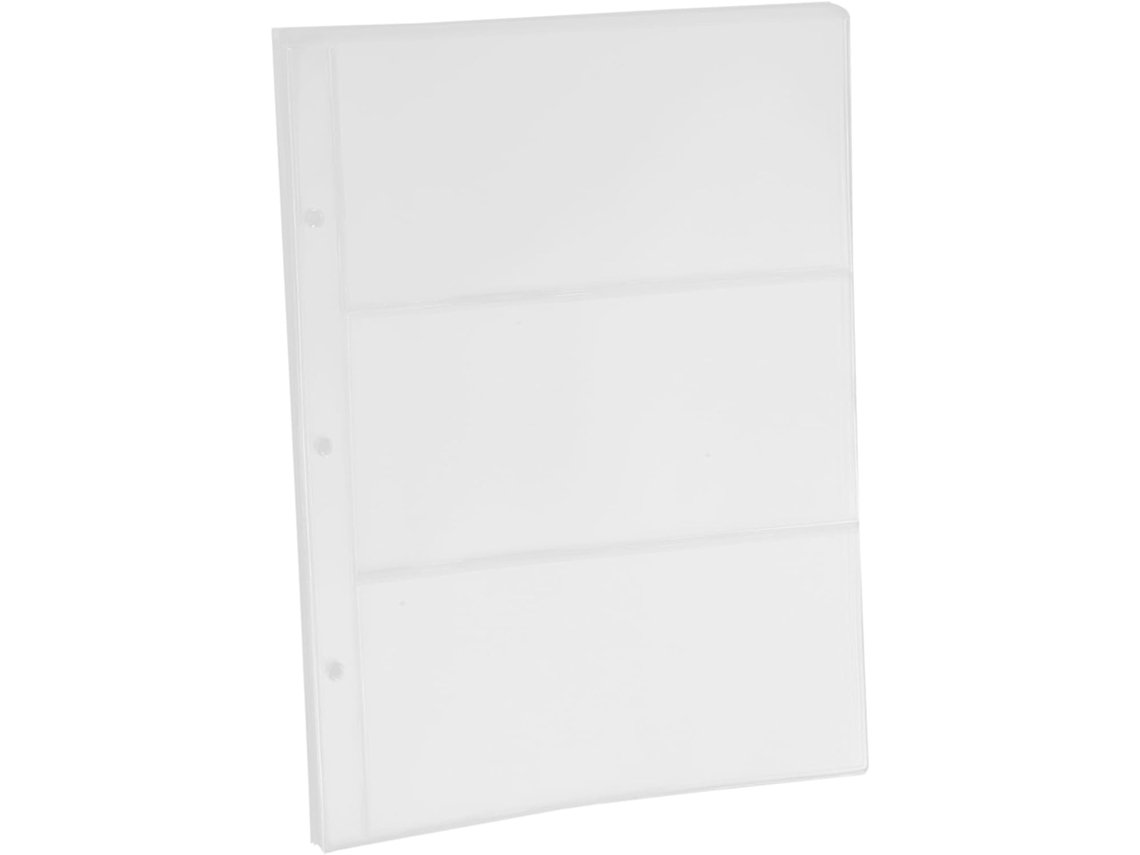 Monedero De Pvc Blanco, 10 Páginas, 3 Agujeros, Protector Bancario