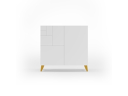 Zapatero HERDASA Bergen Blanco, Mostaza (87 x 90 x 27 cm)