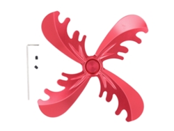Ala De Ventilador Para Estufa 180mm 4 Aspas De Aluminio Calor Activado Hogar Rojo