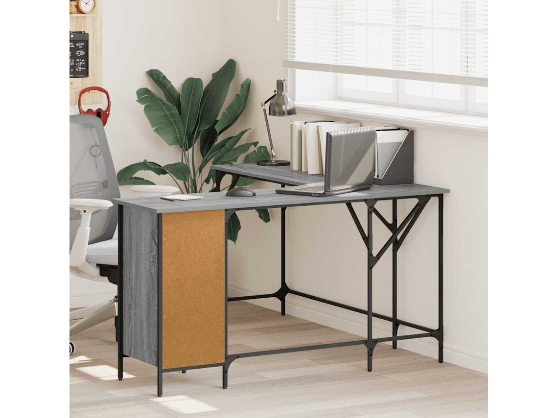 Escritorio | Mesa | Escritorio 141x141x75 cm Derivados de madera Gris Sonoma