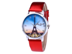 Reloj De Moda Zhoulianfa Con Correa De Piel Roja Con Estampado De Cocodrilo F-420x