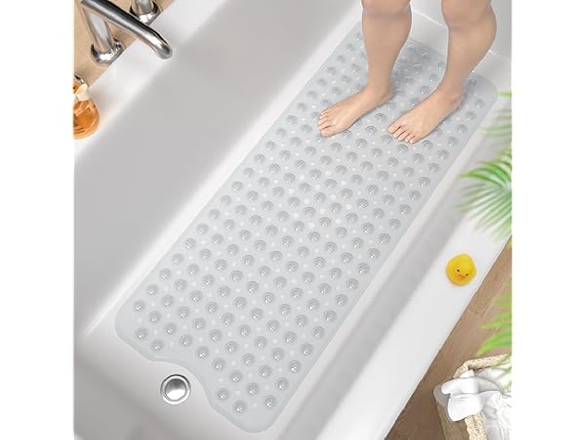 Alfombrilla De Baño Antideslizante, 101 X 40 Cm, Resistente Al Moho Y Lavable A Máquina, Limpieza Profunda, Para Uso Doméstico.