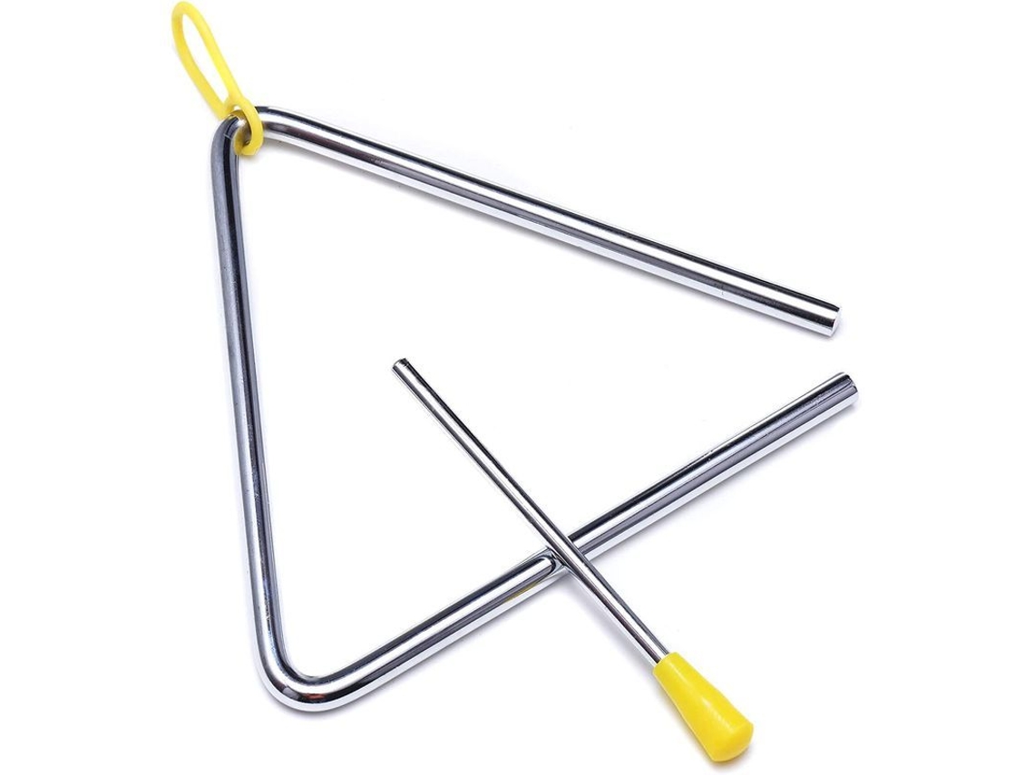 Triángulo Musical De Acero De 15 Cm Con Tambor Y Tenedor Para Percusión Educativa Infantil De Alta Calidad.