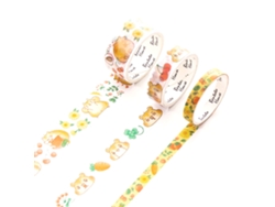 3 Rollos De 3 Metros De Cinta Adhesiva De Papel Washi Con Bonitos Animales Para Decorar Manualidades, Cinta Washi Con Animales, Cinta Washi N.° 3