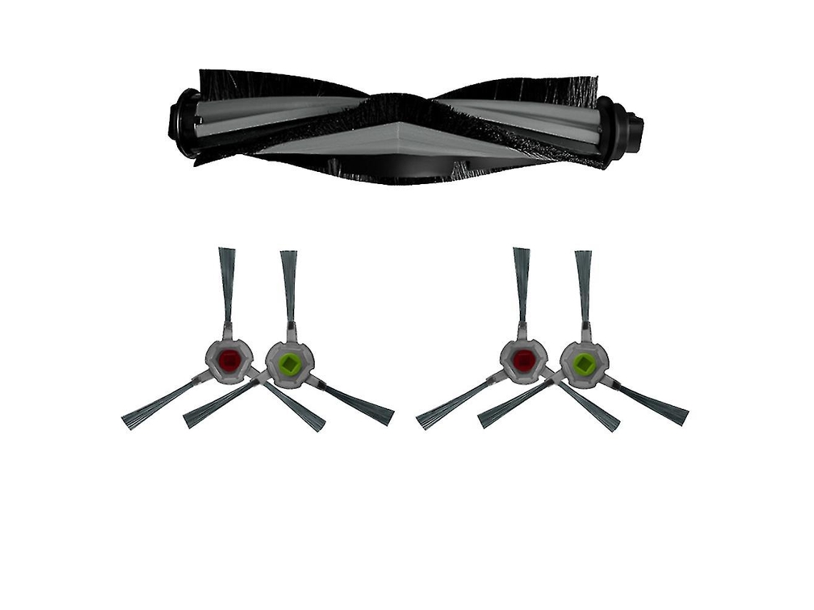 Cepillo principal de repuesto y cepillo lateral. Compatible con el robot aspirador Ecovacs U2 Dgn22.