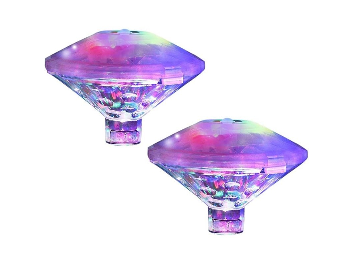 2026-2162-luz Led Sumergible Ip68 Para Piscina Con 7 Modos, Luz Flotante De Baño, 2 Unidades