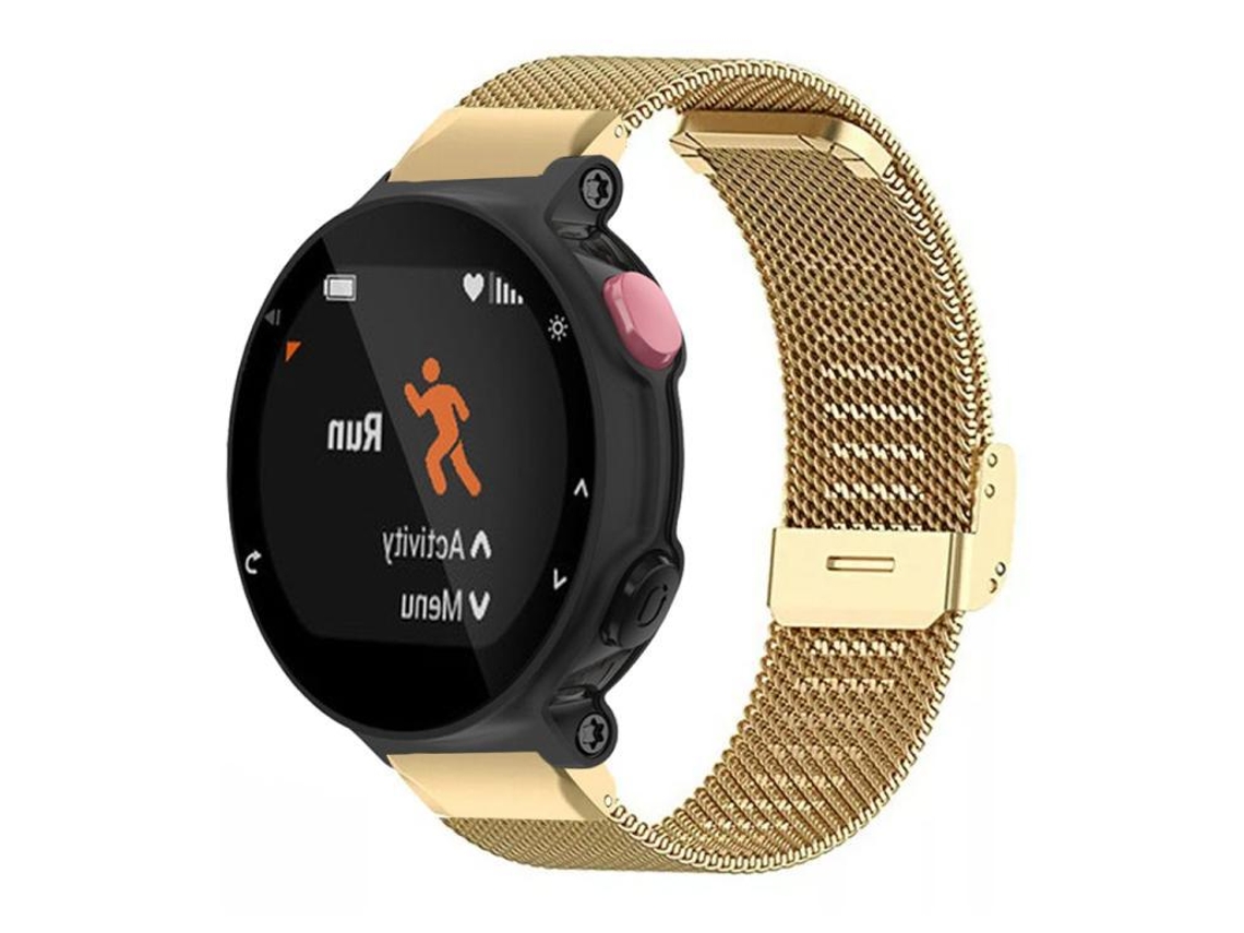 Pulseira Milanesa Para Garmin Forerunner 35/30/35j 20mm Dourado Hexinyigjly
