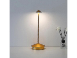 Lámpara De Mesa Recargable Led Táctil 3 Niveles Brillo 3000-6500k Ra90 Living Room Hotel Bar Oro