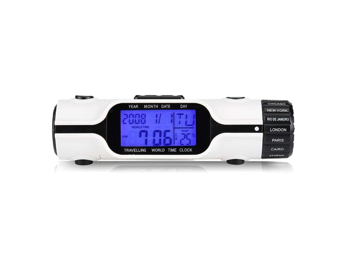 Reloj Digital LED con Linterna, Hora Mundial, Termómetro para Viajes. Kofihety