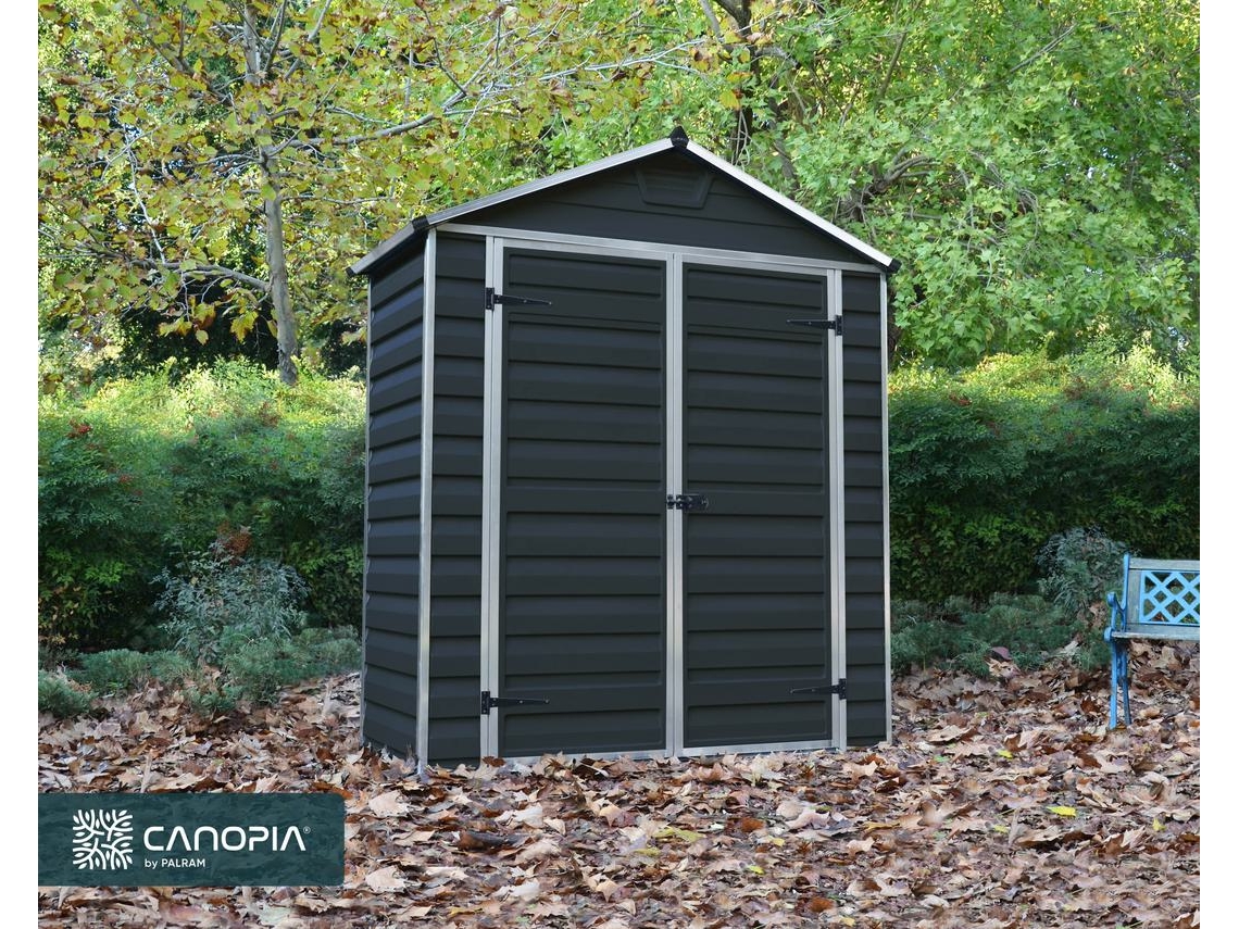 CANOPIA Claraboya Caseta de Jardín de Policarbonato 90X185X217 cm Gris Oscuro