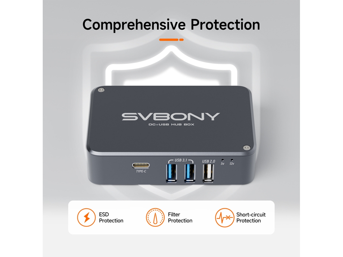 Greysvbony Sv241 Caja Gestión Energía Astronomía Entrada 12v Cc Hub Usb 3.0 6 Puertos Distribución Telescopio Adaptador