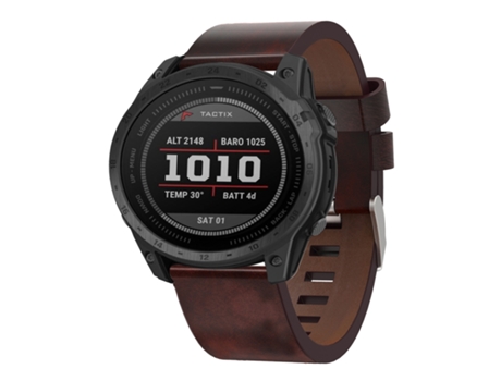 Correa Smartwatch para Garmin Tactix 7 26mm con Hebilla de Acero y Piel (Marrón)