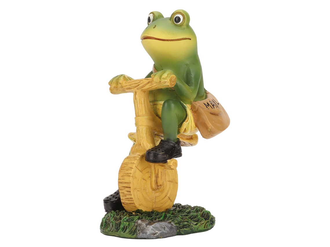 Adorno De Rana Mensajera Verde En Resina, Estatua Decorativa Para Mesa Y Jardín.