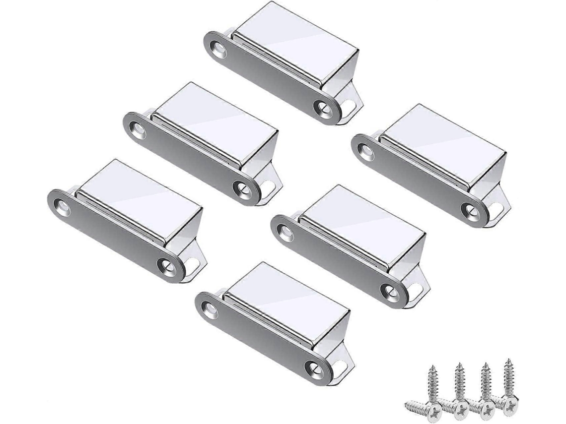 Cerraduras Magnéticas Para Puertas (46mm - 6 Piezas) Resistentes Y Seguras Para Gabinetes Cocina Baño Oficina Garaje