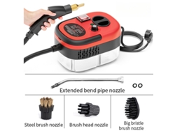 Limpiador a vapor de alta temperatura y alta presión con 6 velocidades, ideal para la limpieza de cocinas y coches (rojo)