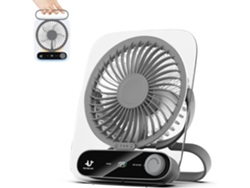 Ventilador De Escritorio Portátil Recargable Por Usb Con 199 Velocidades Ajustables, Ultrafino, Henten Home (gris)