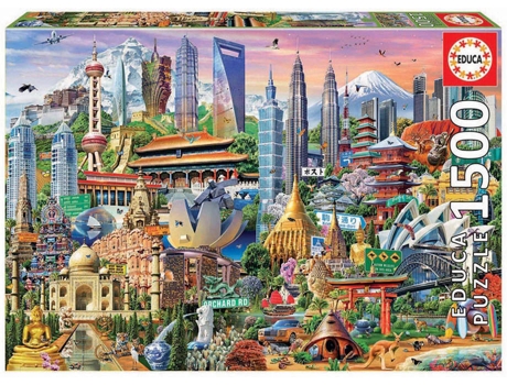 Puzzle EDUCA 1500 Símbolos de Asia (Edad Mínima: 12 Años - 1500 Piezas)