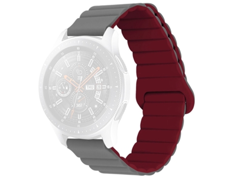 Correa de Silicona magnético 22mm para Haylou RT/RT2/GST/GS/RS3/Huawei Watch 3/Xiaomi Watch S1/S1 Active - gris/vino rojo