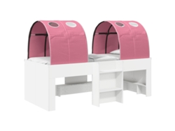 Maison Exclusive - Cama Alta Para Niños Con Túnel 3 Uds. Blanco Y Rosa