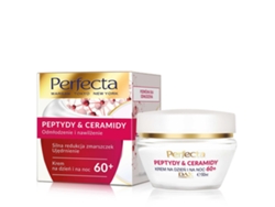 PERFECTA Los péptidos y ceramida fuerte reducción 60+ crema para la cara de arrugas y reafirmante de día y noche 50ml