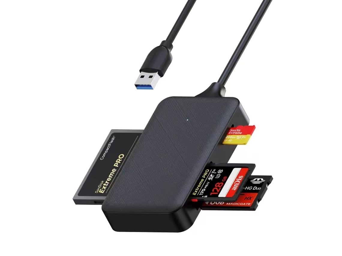 Lector de tarjetas USB 4 en 1 para tarjetas de memoria SD/TF/MS/CF Elisefashion