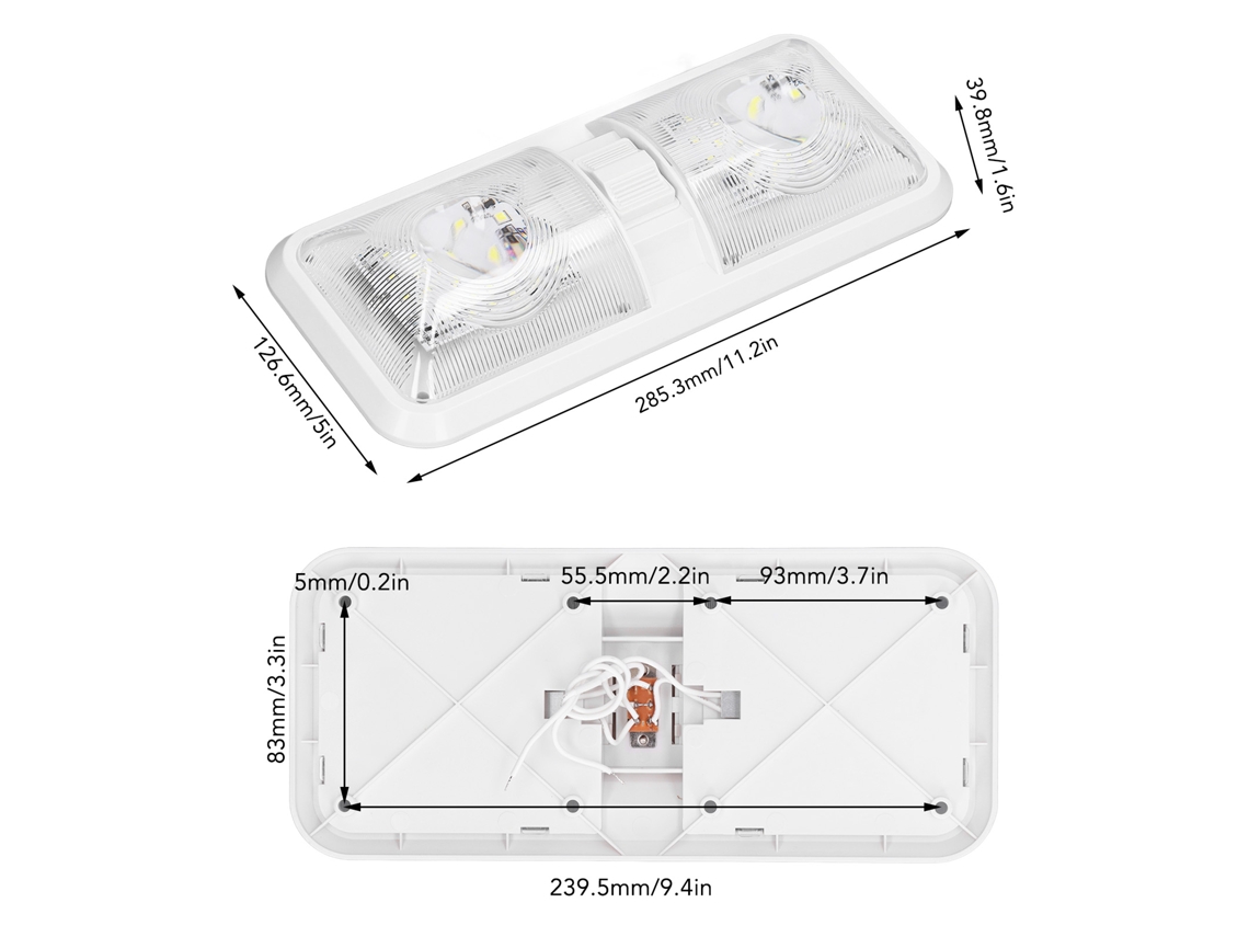 2026-as-luz De Teto Led 8w 600lm 48 Leds Interruptor De 3 Secciones Iluminação Interior Barco Dc12v