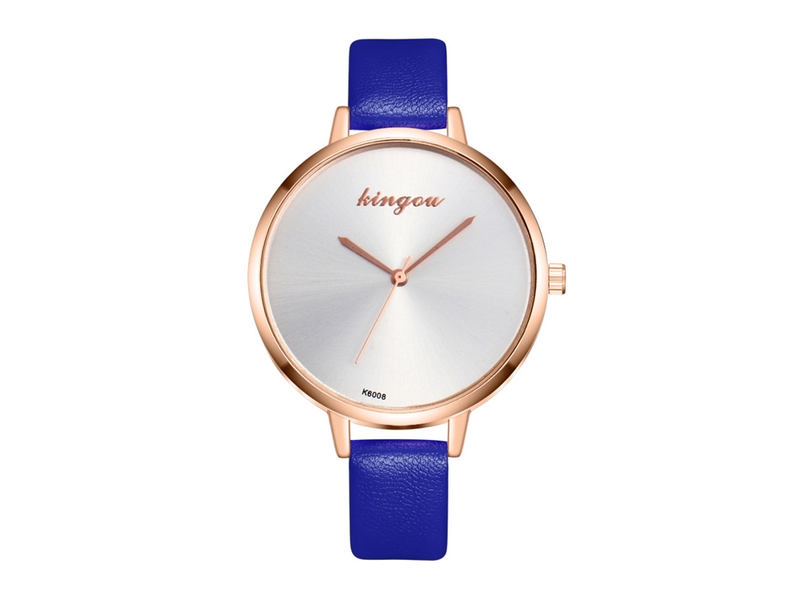 Reloj De Pulsera De Moda Para Mujer Con Correa De Pu, Pantalla Analógica Y Movimiento De Cuarzo (azul)
