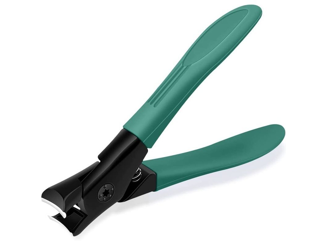 Tijeras De Uñas De Acero Inoxidable Duraderas Con Hoja Curva Y Lima De Uñas, 5,3 X 9 Cm, Color Verde.