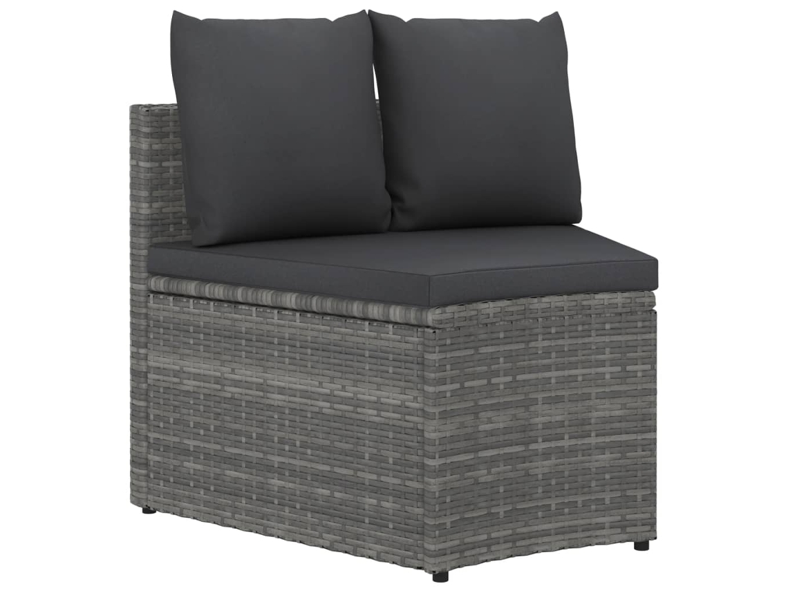 Maison Exclusive - Set De Sofás De Jardín Con Cojines 2 Pzas Ratán Sintético Gris