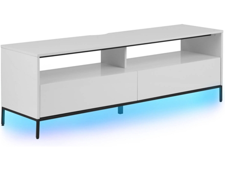 Mueble TV blanco con LED BELIANI Sydney