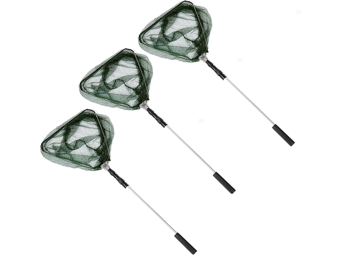 Red De Pesca Telescópica Triangular 3x, Mango Extensible De 3 Secciones.