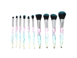 Juego De 10 Brochas De Maquillaje Profesionales, Brochas Premium Para Base, Fibra Plástica.