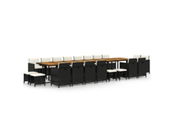 Maison Exclusive - Set De Comedor Jardín 21 Pzas Con Cojines Ratán Sintético Negro