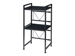 Soporte microondas Sorsele con 2 estantes metal 79x40-63x32cm - Negro [EN.CASA]