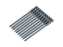 Conjunto de 10 pontas de parafuso Ph2 S2 com haste hexagonal 1/4'' 100mm | S/MARCA