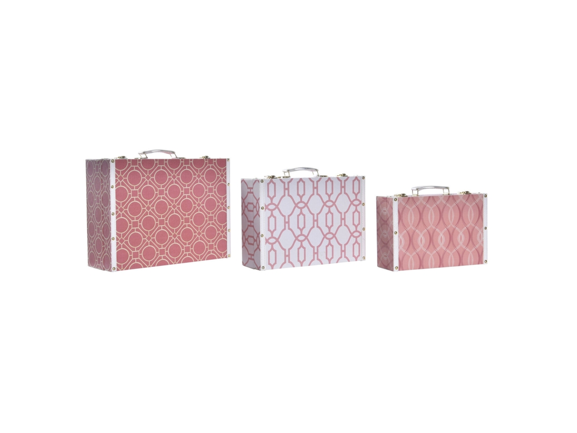 Set 3 Caja Lienzo Madera Naranja 40x31x15cm