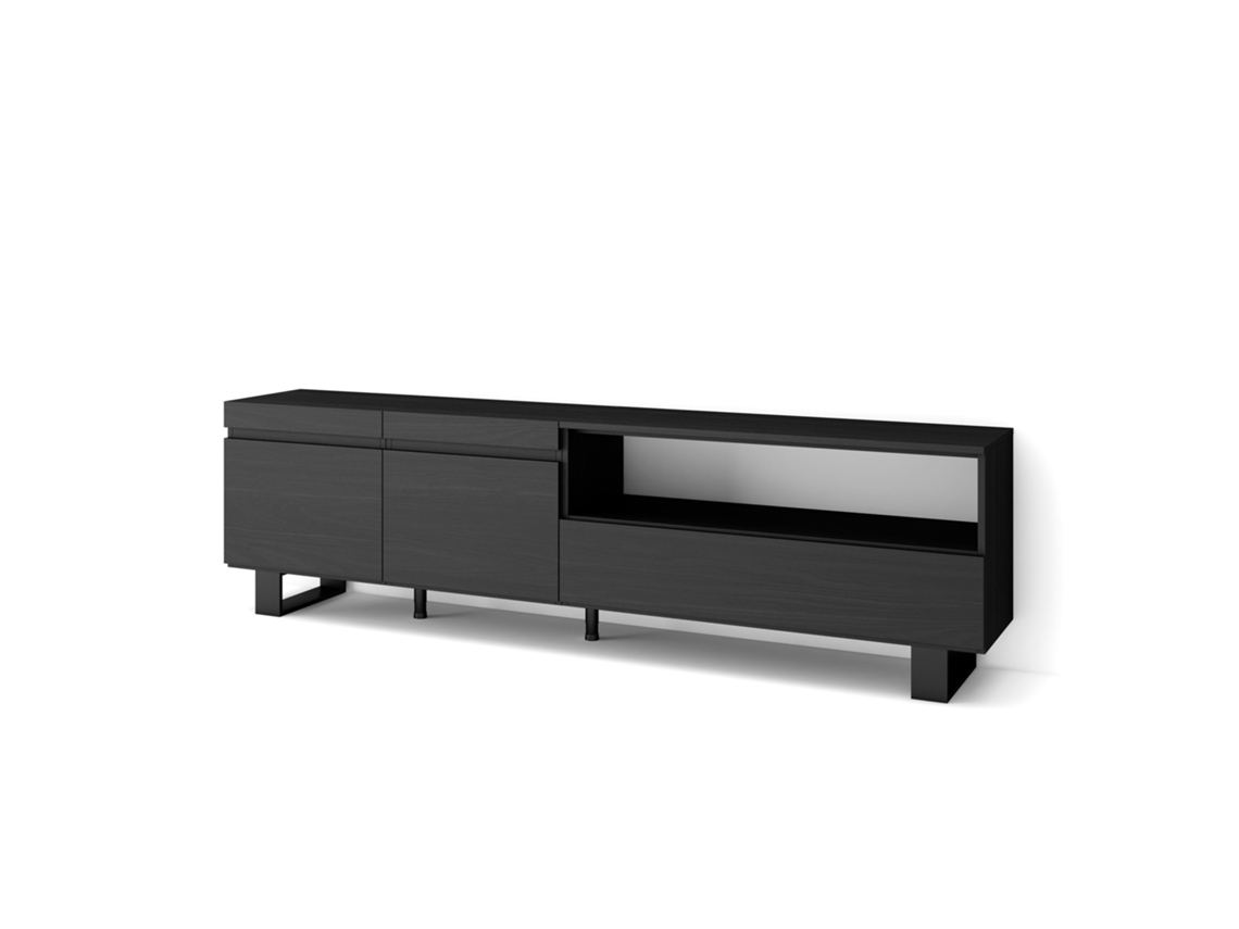 Mueble TV Televisión 200x57x35cm Para TV hasta 80 Diseño industrial Negro