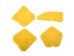 Kit De 4 Herramientas De Calafateo: Papel De Lija De Silicona, Cemento, Vidrio, Para Acabado De Sellador De Lechada, Amarillo