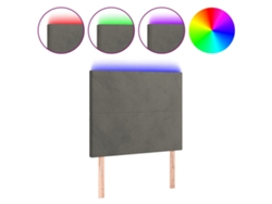 Maison Exclusive - Cabecero Con Luces Led Terciopelo Gris Oscuro 80x5x118/128 Cm